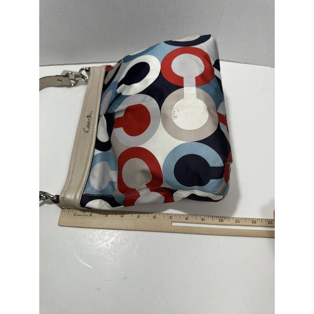 Coach Ashley Op Art‎ Satin Multi Print Handbag Purse C1376-F23930 Shoulder Bag - Picture 15 of 16
